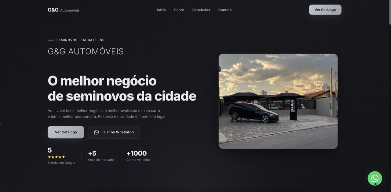 Screenshot G&G Automóveis
